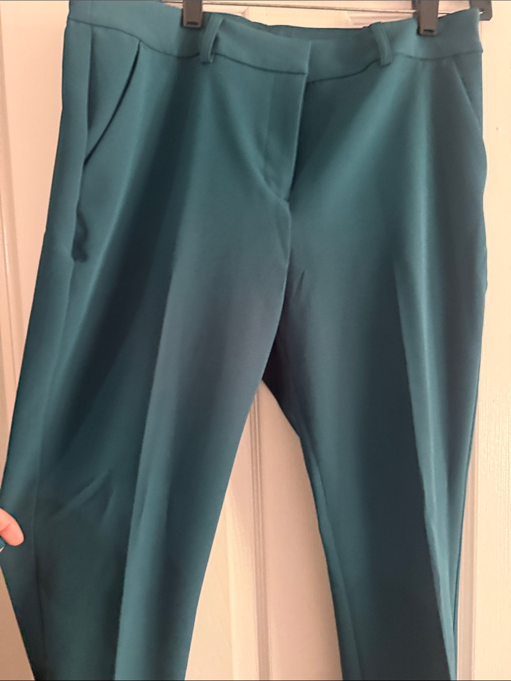 Express Teal Straight-Leg Dress Pants